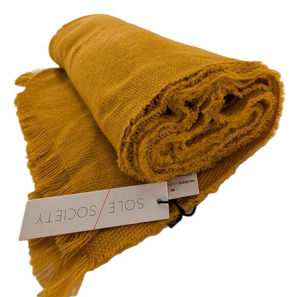 Sole Society Yellow Knit Scarf With Fringe - Picture 6 of 7